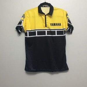 YAMAHA yellow and black polo shirt